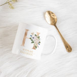 Moderne gouden Waterverf bloemletter H | Monogram Koffiemok<br><div class="desc">Moderne gouden Waterverf bloemletter H | Monogram</div>