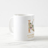 Moderne gouden Waterverf bloemletter K | Monogram Koffiemok (Voorkant links)