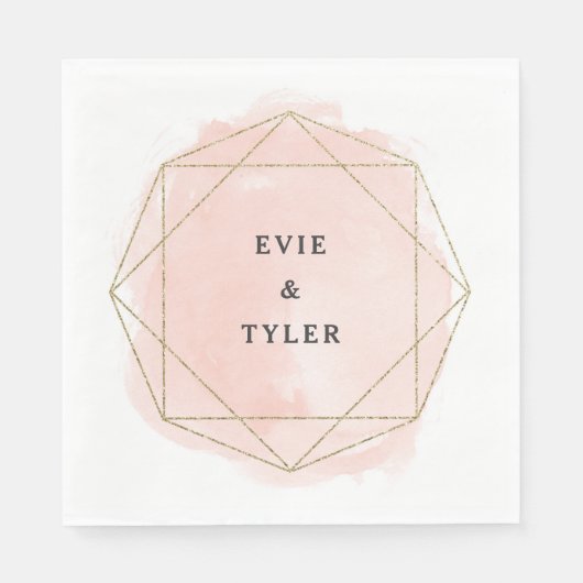 Moderne gouden Waterverf paren Servet (Voorkant)