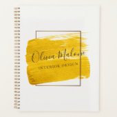 Moderne Gouden Waterverf Spetter Planner Met Frame (Voorkant)