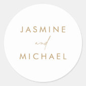 Moderne gouden weddenschappen ronde sticker (Voorkant)