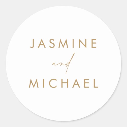 Moderne gouden weddenschappen ronde sticker (Voorkant)