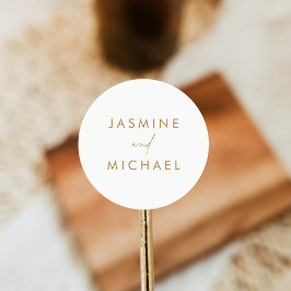 Moderne gouden weddenschappen ronde sticker