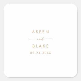 Moderne gouden weddenschappen vierkante sticker