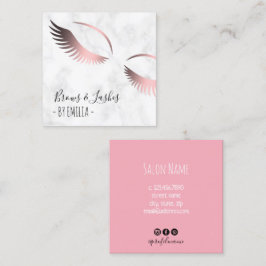 Moderne gouden wenkbrauwen en zweetjes met wit mar vierkante visitekaartje