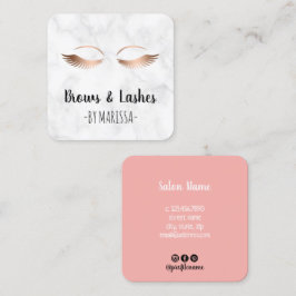 Moderne gouden wenkbrauwen en zweetjes met wit mar vierkante visitekaartje