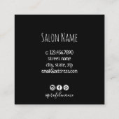 Moderne gouden wenkbrauwen en zweetjes met wit mar vierkante visitekaartje (Achterkant)