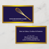Moderne gouden whisk bakkerij visitekaartje (Voorkant / Achterkant)