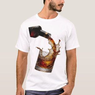 Moderne Gouden WHISKY SPLASH Citatenshirt T-shirt
