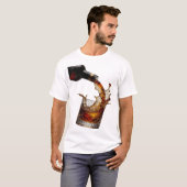 Moderne Gouden WHISKY SPLASH Citatenshirt T-shirt (Voorkant volledig)