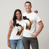 Moderne Gouden WHISKY SPLASH Citatenshirt T-shirt (Unisex)
