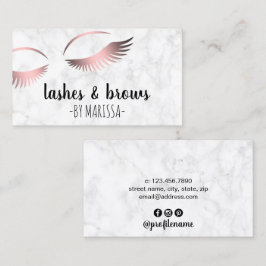 Moderne gouden wieg en wenkbrauwen van wit roos visitekaartje