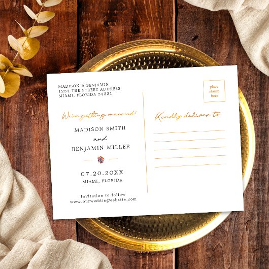 Moderne gouden Wildflower Spring Garden Save The D Briefkaart