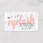 Moderne gouden wimpers van witte marmer roos visitekaartje (Voorkant)