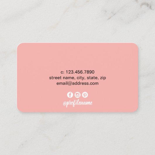 Moderne gouden wimpers van witte marmer roos visitekaartje (Achterkant)