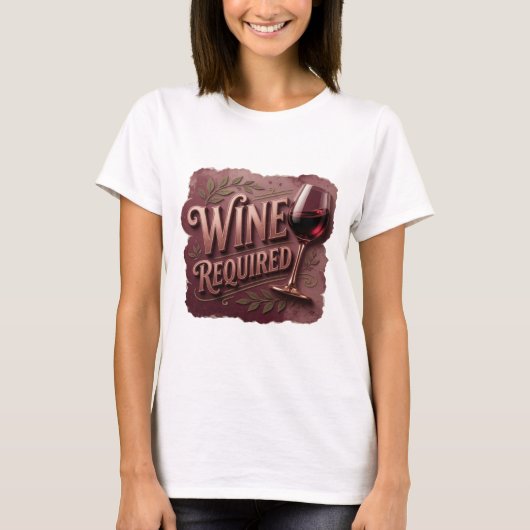 Moderne Gouden WINE VERPLICHT Aangepaste T-shirt (Voorkant)