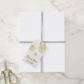 Moderne gouden winterpartij Dank u voor de cadeauL Cadeaulabel (Met Touw)
