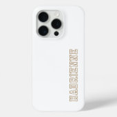 Moderne Gouden Witte Monogram Omlijning Naam Case-Mate iPhone Case (Achterkant)