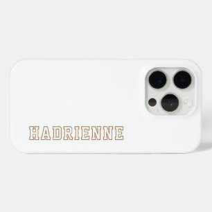 Moderne Gouden Witte Monogram Omlijning Naam iPhone 15 Pro Case