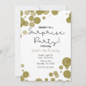 Moderne Gouden Witte Polka Dot Bubbles Surprise Pa Kaart (Voorkant)