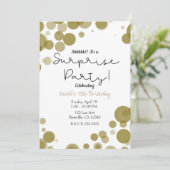 Moderne Gouden Witte Polka Dot Bubbles Surprise Pa Kaart (Staand voorkant)