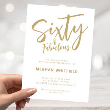 Moderne Gouden Witte Sixty Script 60ste Verjaardag