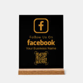 Moderne Gouden Zakelijke Facebook QR Code Acryl Bord (Voorkant)