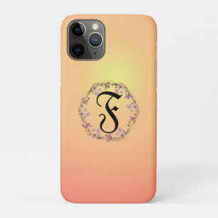 Moderne gouden zonsondergang gradiënt bloemen Mono Case-Mate iPhone Case