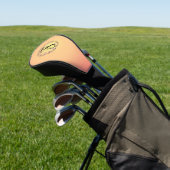 Moderne gouden zonsondergang gradiënt bloemen Mono Golfheadcover (Insitu)