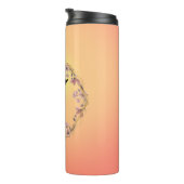 Moderne gouden zonsondergang gradiënt bloemen Mono Thermosbeker (Geroteerd rechts)