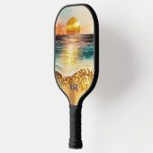 Moderne gouden zonsondergang over de oceaan Monogr Pickleball Paddle (Links)