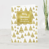 Moderne Gouden Zuster en Broeder in de Wet Kerstmi Kaart (Voorkant)