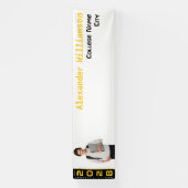 Moderne Gouden Zwart Afstuderen Fotofeest Spandoek (Verticaal)