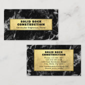 Moderne Gouden Zwart Marmeren Aannemer van de Bouw Visitekaartje (Voorkant / Achterkant)