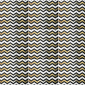 Moderne gouden zwart-wit zigzag chevronpatroon tegeltje