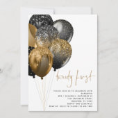 Moderne gouden zwarte ballonnen van de 21ste parti kaart (Voorkant)