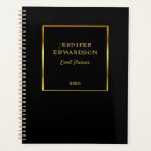 Moderne gouden zwarte elegante professionele onder planner (Voorkant)