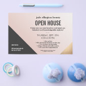 Moderne gouden, zwarte en roze geometrische salon flyer (Enkel)