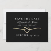 Moderne Gouden Zwarte Huwelijk Save The Date (Voorkant)