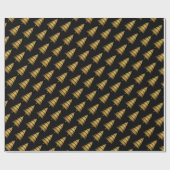 Moderne Gouden Zwarte Kerstboom Cadeaupapier (Vlak)