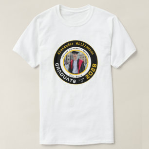Moderne Gouden Zwarte Middelbare School Afstudeerk T-shirt