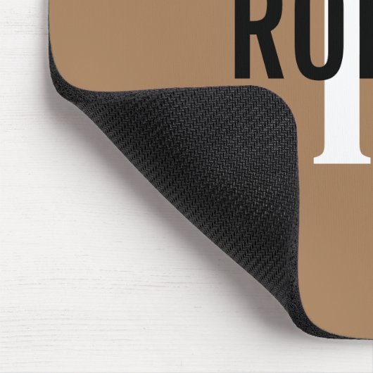 Moderne gouden zwarte monogram naam mannen muismat (Hoek)