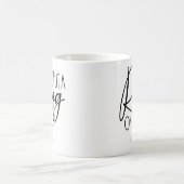 Moderne Gouden Zwarte Naam Hij deed er een Ring om Koffiemok (Center)