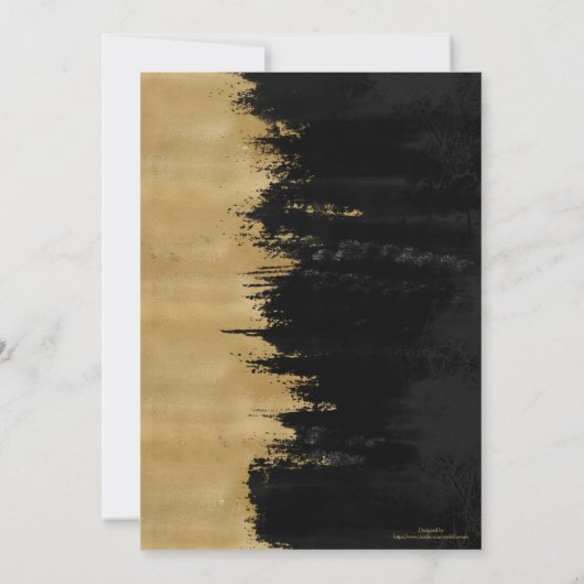 Moderne gouden zwarte penseelstreken - Abstract sc (Achterkant)