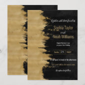 Moderne gouden zwarte penseelstreken - Abstract sc (Voorkant / Achterkant)