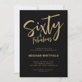 Moderne Gouden Zwarte Sixty Script 60ste Verjaarda Kaart (Voorkant)