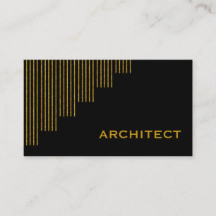 Moderne gouden, zwarte verticale strepen architect visitekaartje