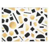 Moderne gouden zwarte witte geometrische vormen tafelkleed (Voorkant (Horizontaal))