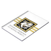 Moderne gouden zwarte witte ijsvlek notitieboek (Linkerzijde)
