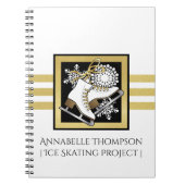 Moderne gouden zwarte witte ijsvlek notitieboek (Voorkant)